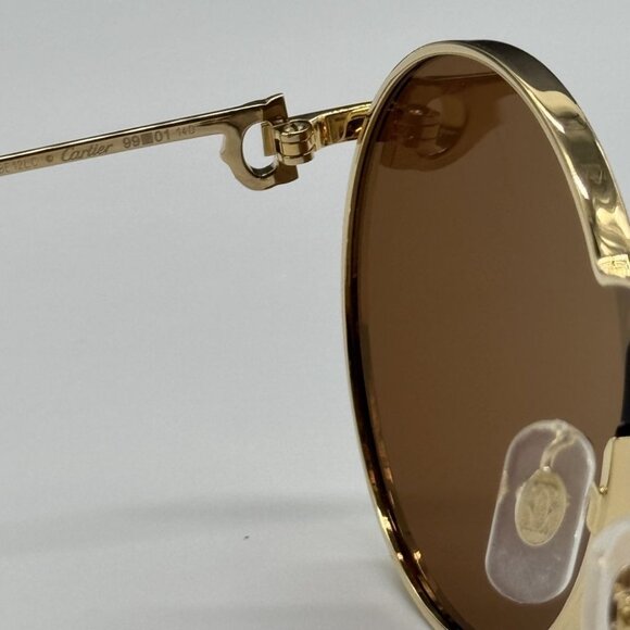 NEW CARTIER SUNGLASSES CT0274S 002 CARTIER GOLD/BROWN TITANIUM WOMEN EYEWEAR - Picture 12 of 15